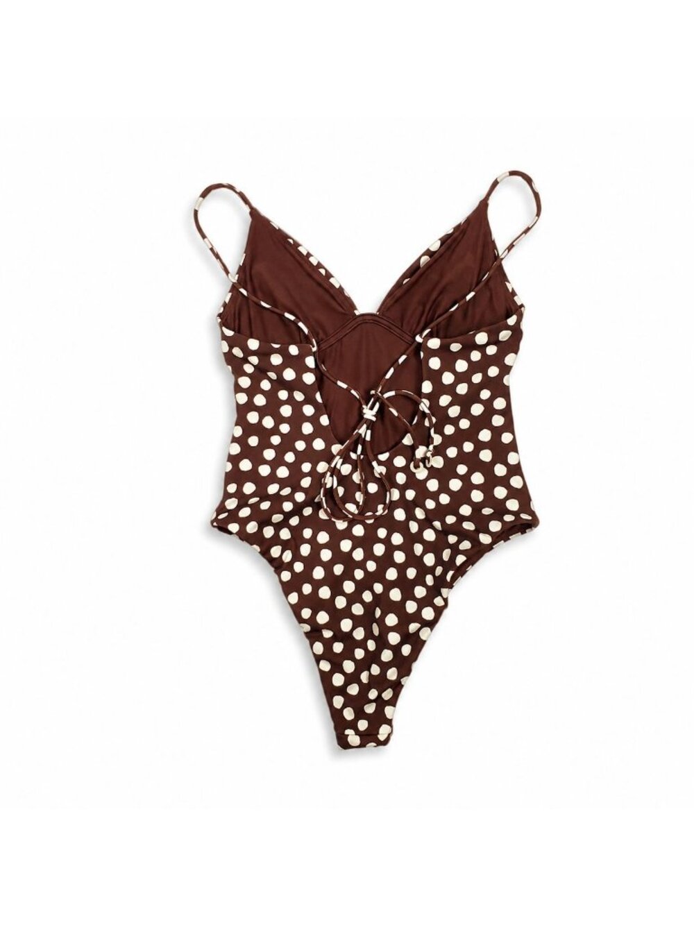 Zulu & Zephyr One-Piece Swimsuit Currant Spot Brown Polka Dot Women’s Size 2 NWT - Picture 5 of 16